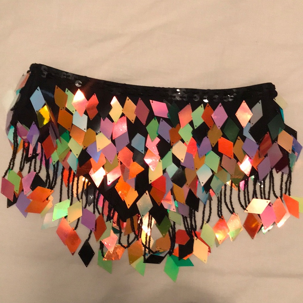 Sequin wrap skirt